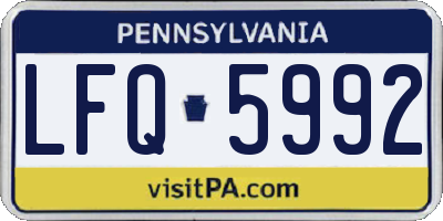 PA license plate LFQ5992