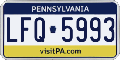 PA license plate LFQ5993