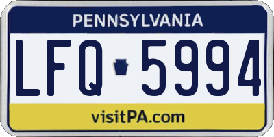 PA license plate LFQ5994
