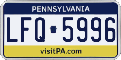 PA license plate LFQ5996