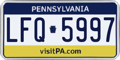 PA license plate LFQ5997