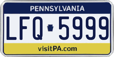 PA license plate LFQ5999