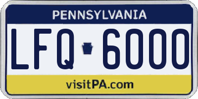 PA license plate LFQ6000