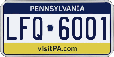 PA license plate LFQ6001