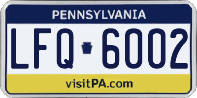 PA license plate LFQ6002