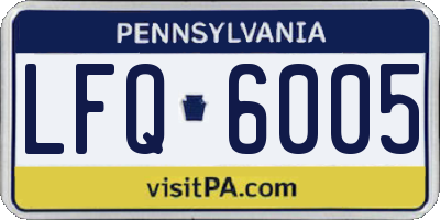 PA license plate LFQ6005