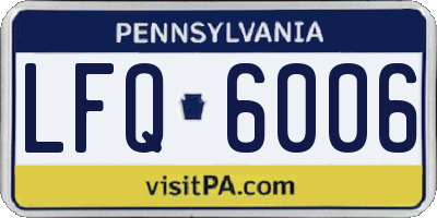 PA license plate LFQ6006