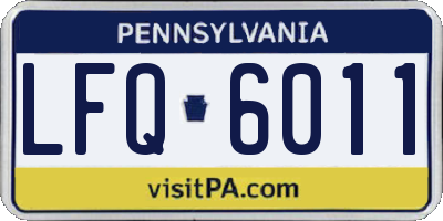 PA license plate LFQ6011