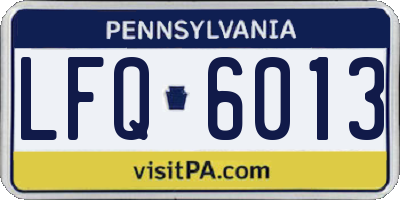 PA license plate LFQ6013