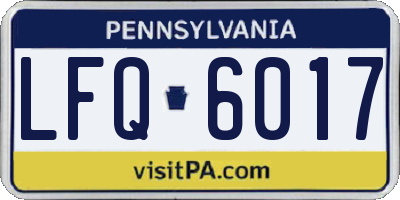 PA license plate LFQ6017