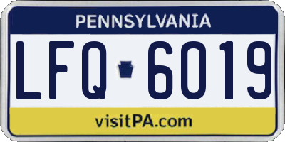 PA license plate LFQ6019