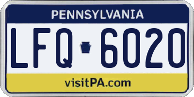 PA license plate LFQ6020