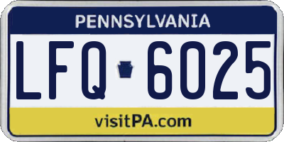 PA license plate LFQ6025