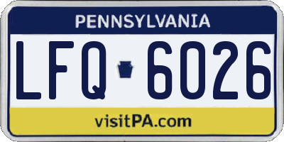 PA license plate LFQ6026