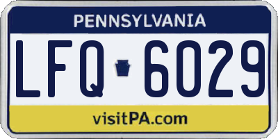 PA license plate LFQ6029