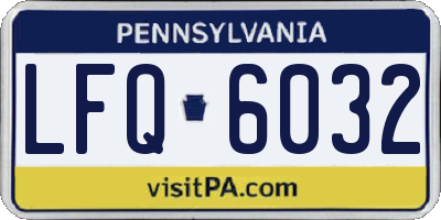PA license plate LFQ6032