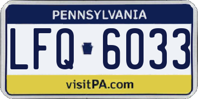 PA license plate LFQ6033
