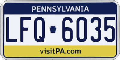 PA license plate LFQ6035