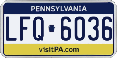 PA license plate LFQ6036