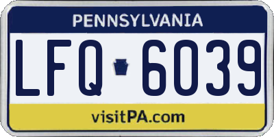 PA license plate LFQ6039