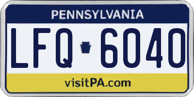 PA license plate LFQ6040