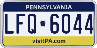 PA license plate LFQ6044