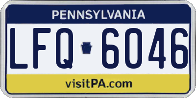 PA license plate LFQ6046