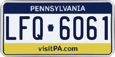 PA license plate LFQ6061