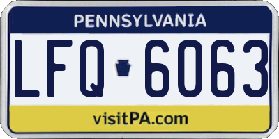 PA license plate LFQ6063