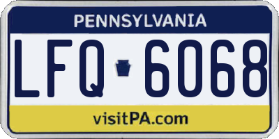 PA license plate LFQ6068