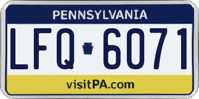 PA license plate LFQ6071