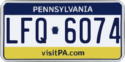 PA license plate LFQ6074