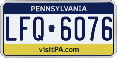 PA license plate LFQ6076