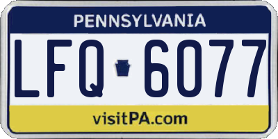 PA license plate LFQ6077