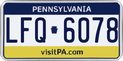 PA license plate LFQ6078