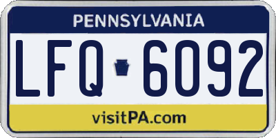PA license plate LFQ6092