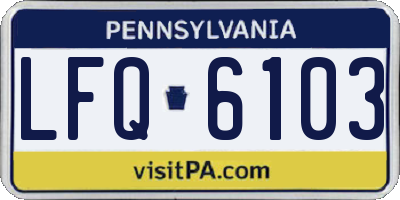 PA license plate LFQ6103