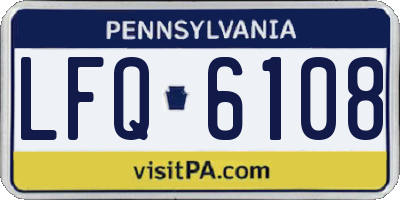 PA license plate LFQ6108