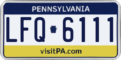 PA license plate LFQ6111