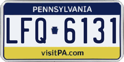 PA license plate LFQ6131
