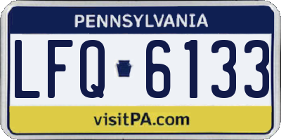 PA license plate LFQ6133