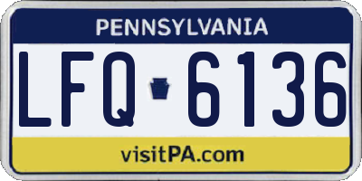 PA license plate LFQ6136