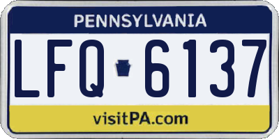 PA license plate LFQ6137