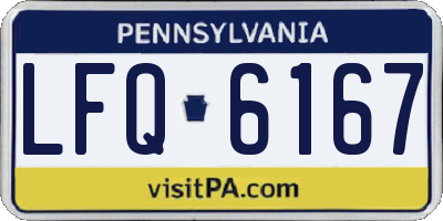 PA license plate LFQ6167