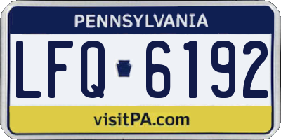 PA license plate LFQ6192