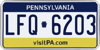 PA license plate LFQ6203