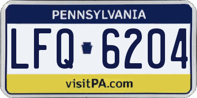PA license plate LFQ6204