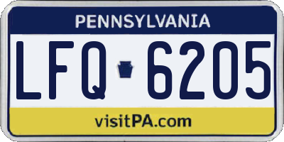 PA license plate LFQ6205