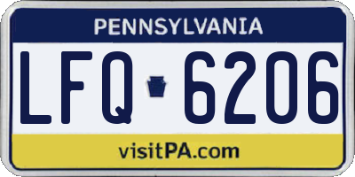 PA license plate LFQ6206