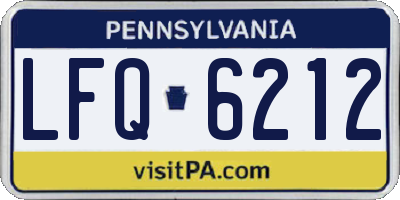 PA license plate LFQ6212